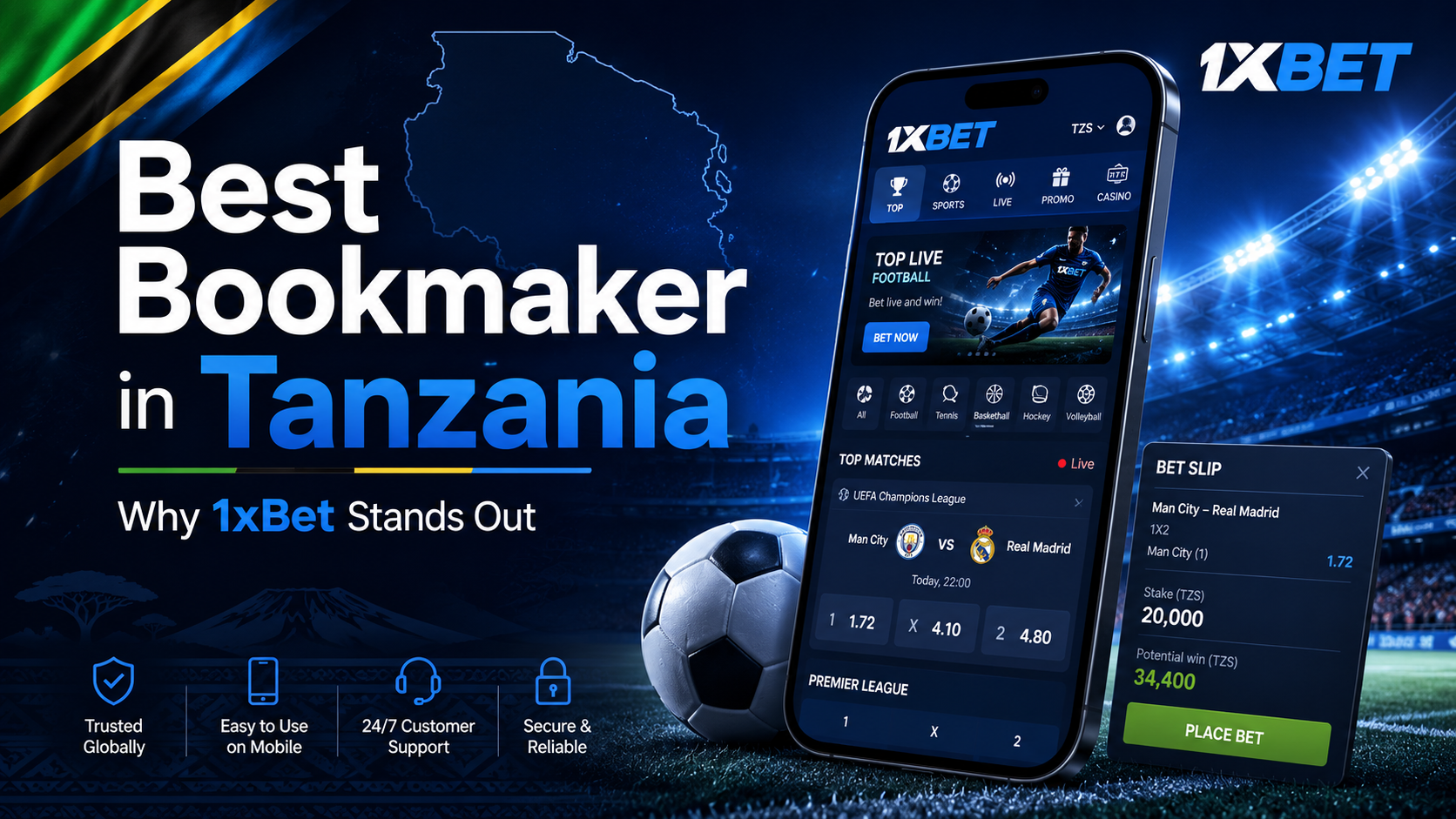 Best Bookmaker in Tanzania: Why 1xBet Stands Out